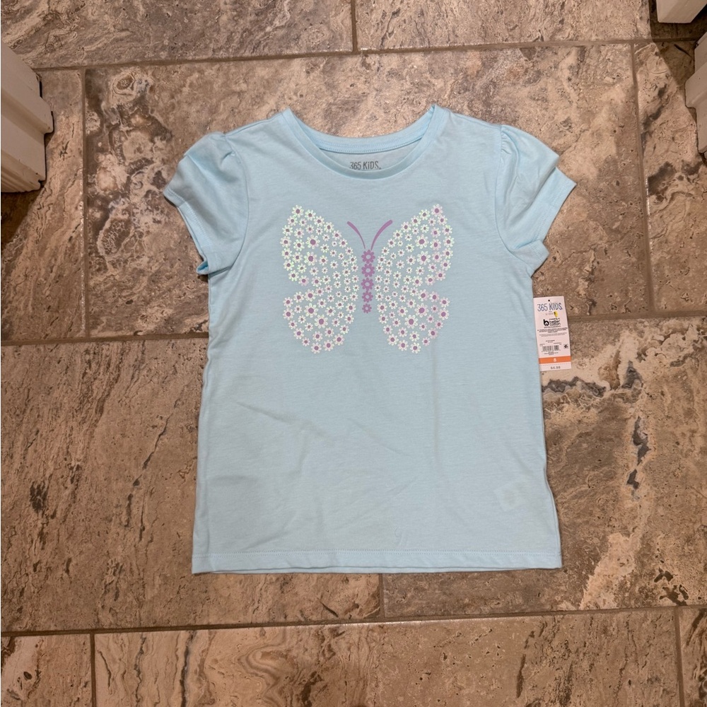 NWT size 8 Kids Blue Butterfly T-Shirt